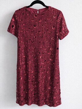 Ellevyn Sequin Keyhole Back Tunic Dress - Size S